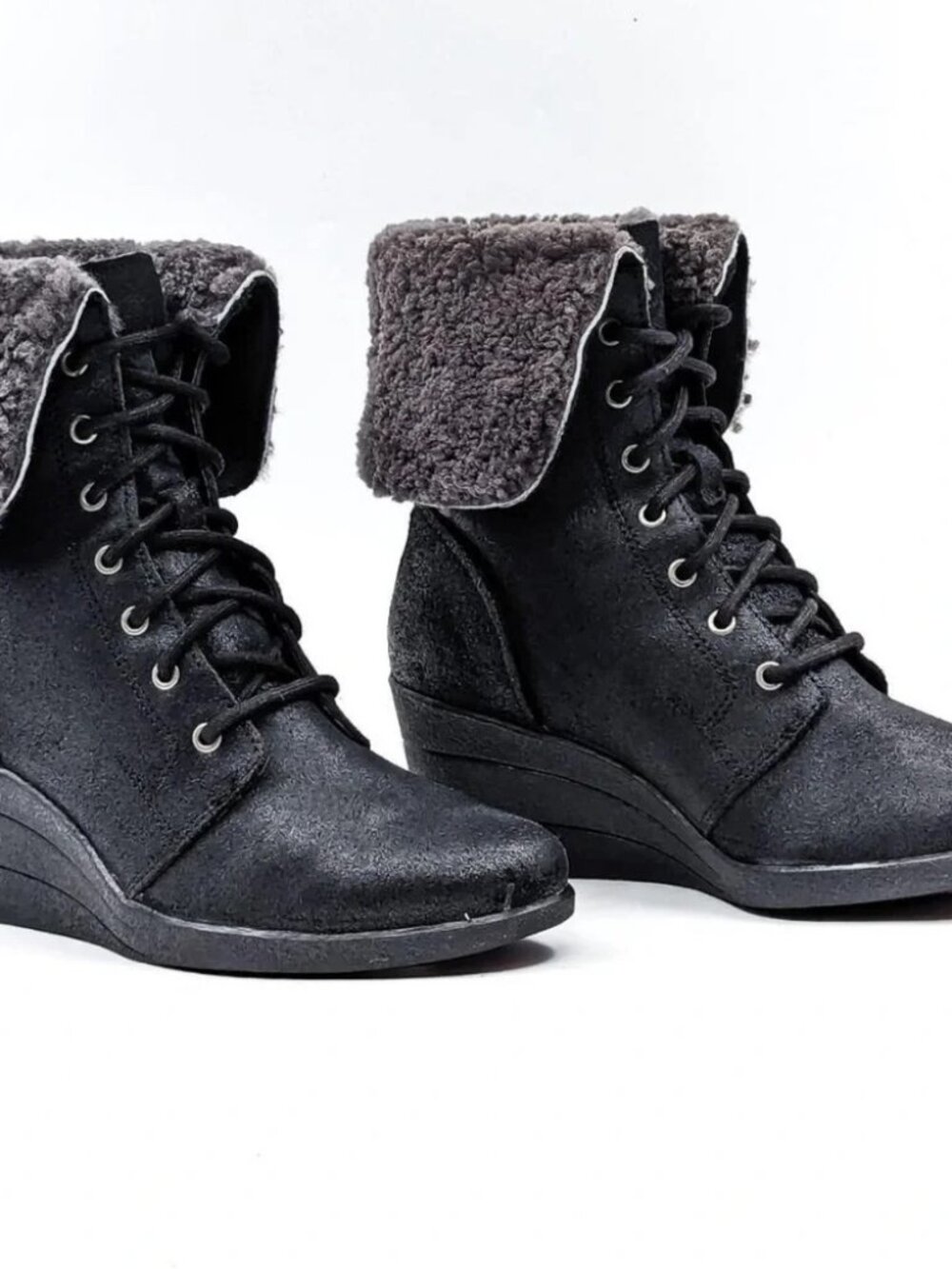 UGG Zea Waterproof Wedge Boots - 10 Womens - Black